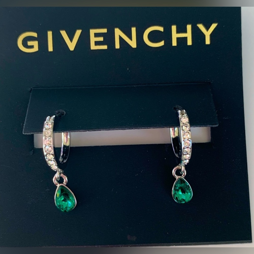 Nwt Authentic Givenchy Silver And Green Statement… - image 1